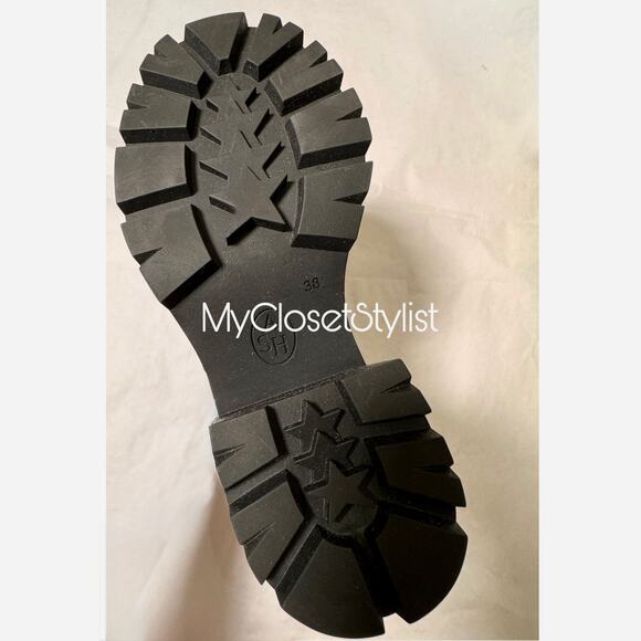 ASH Black Studded Leather Moto Rocker Boots 8 NEW & RARE! Festival Combat Boot - Picture 8 of 9